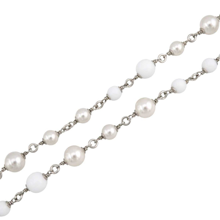 CHANEL
C19C ロゴ COCO CC シルバーカラーメタル
ココマーク コスチュームパール ロング ネックレス