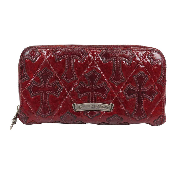 CHROME HEARTS 
CH ダガージップ レザー 
セメタリークロス キルティング ウォレット