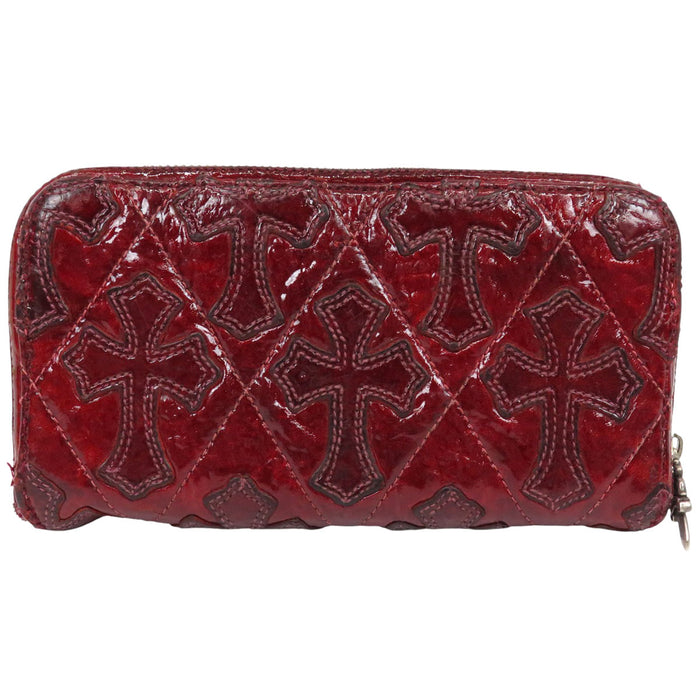 CHROME HEARTS 
CH ダガージップ レザー 
セメタリークロス キルティング ウォレット
