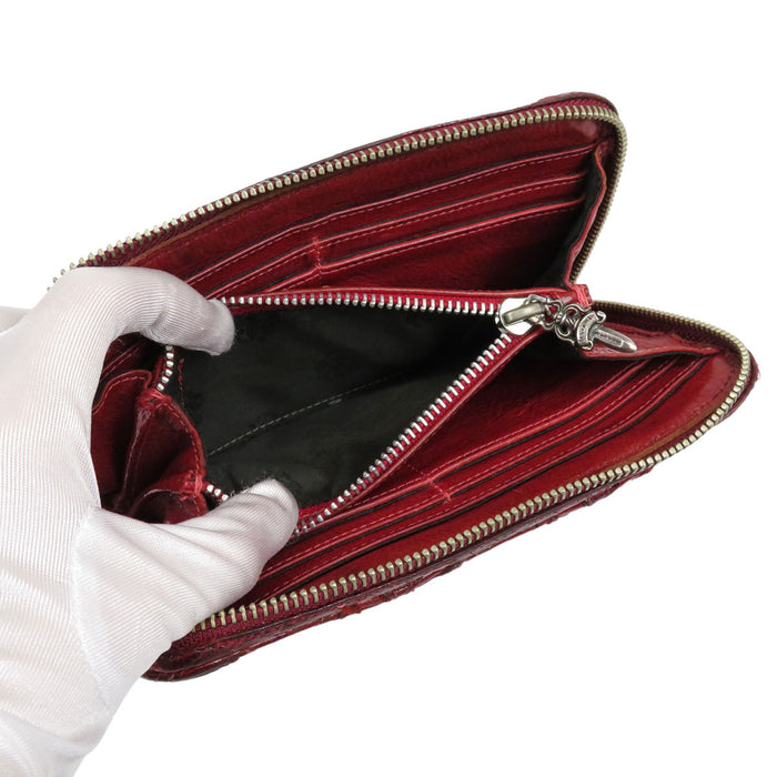 CHROME HEARTS 
CH ダガージップ レザー 
セメタリークロス キルティング ウォレット