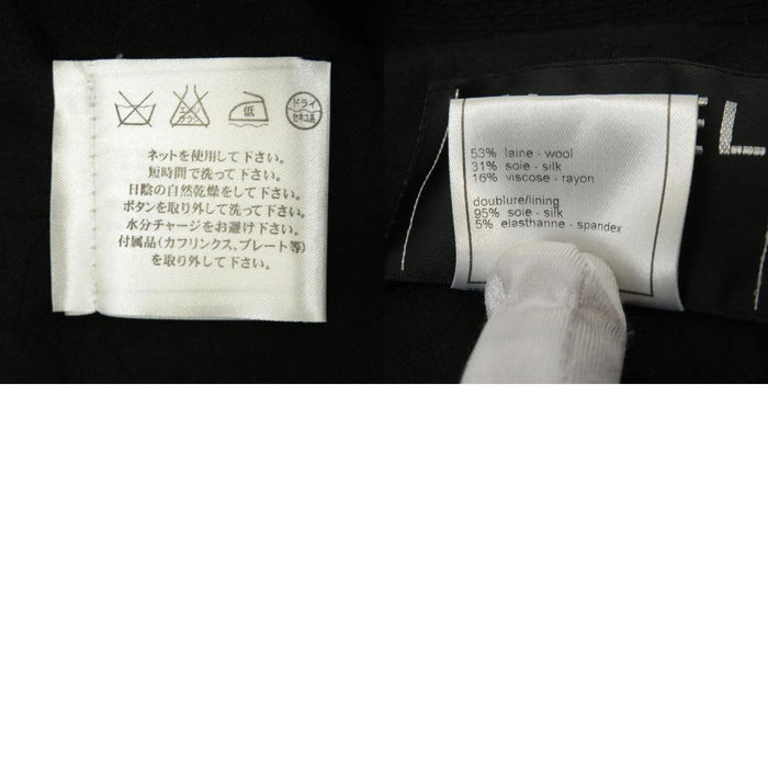 CHANEL
03P COCO CC ガンメタルブラックチェーン マドモアゼルボタン
カメリアコサージュ付き バイカラー ツイードジャケット