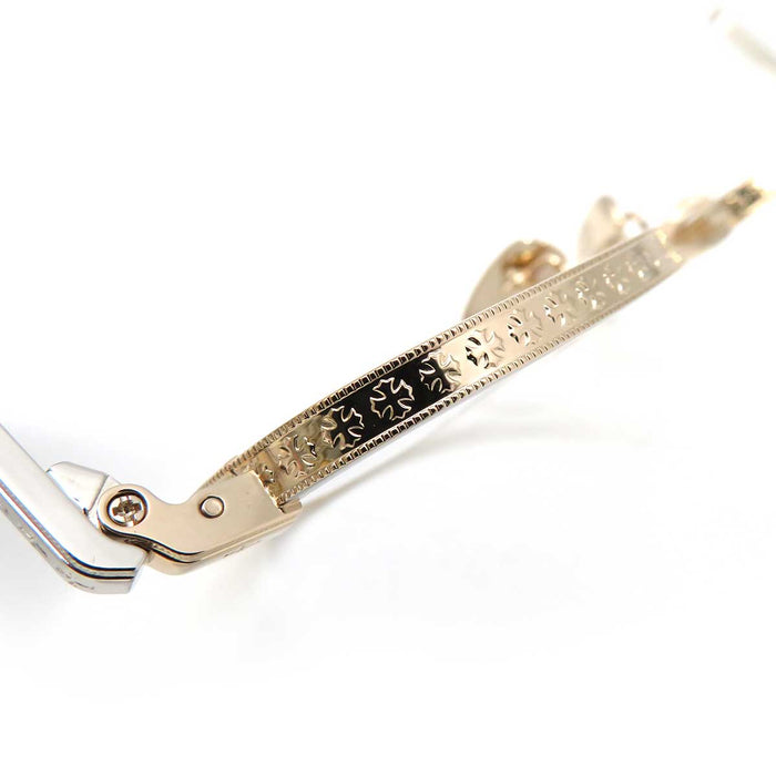 CHROME HEARTS 
CH Plus Croix Lunettes de soleil Lunettes 
ÉPAIS CH Rond Or Monture Métallique Lunettes