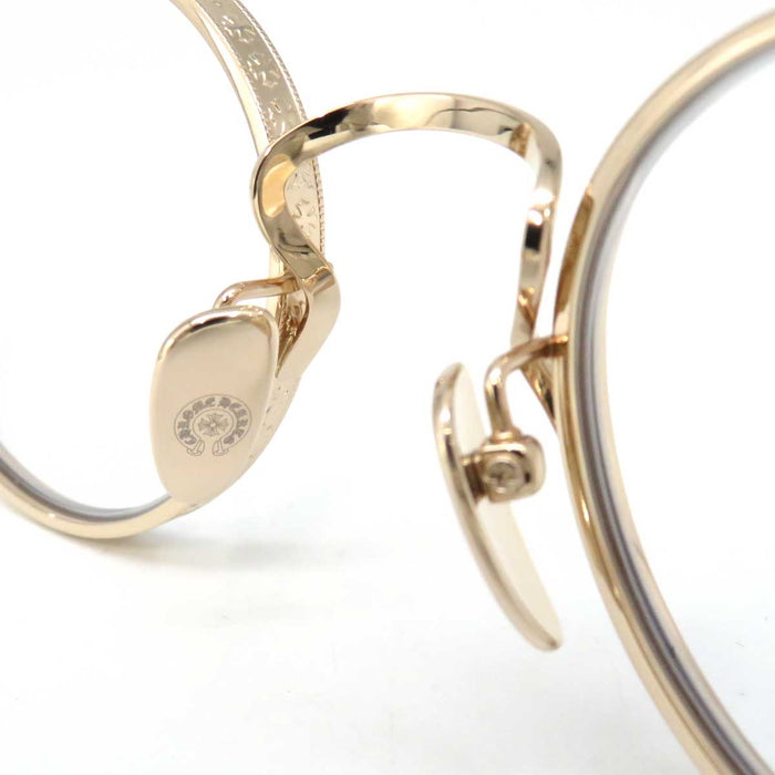 CHROME HEARTS 
CH Plus Croix Lunettes de soleil Lunettes 
ÉPAIS CH Rond Or Monture Métallique Lunettes