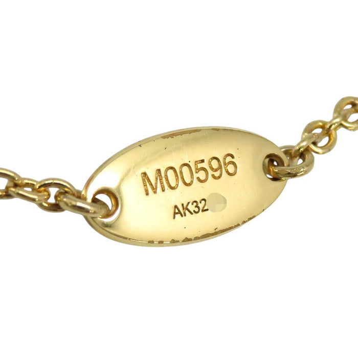 LOUIS VUITTON 
Iniziale Monogramma Fiore Metallo Color Oro 
Collana iconica LV