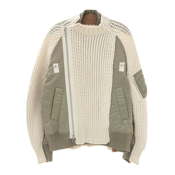 Sacai 
sacai ダブルジップ ウール混 
ニット 切替 ブルゾン