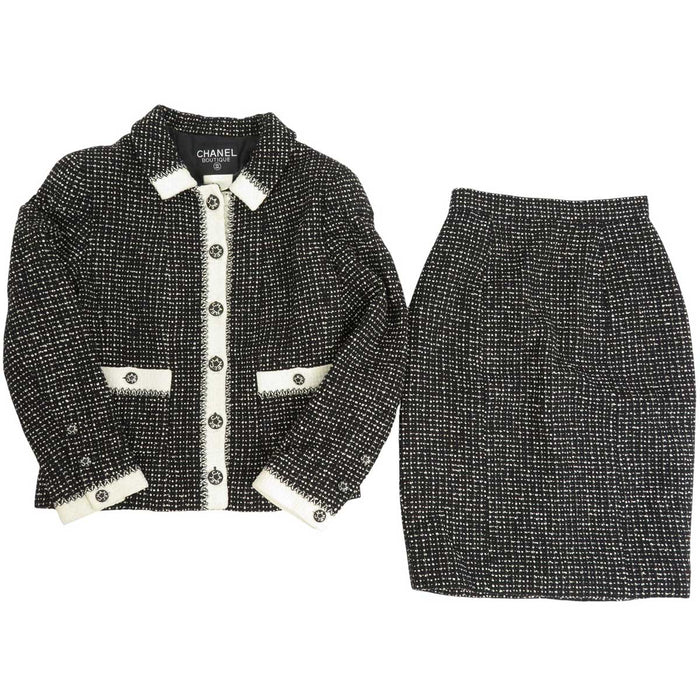 CHANEL 
COCO CC ロゴ ロゴボタン 96C ウール 
ヴィンテージ ツイード セットアップ