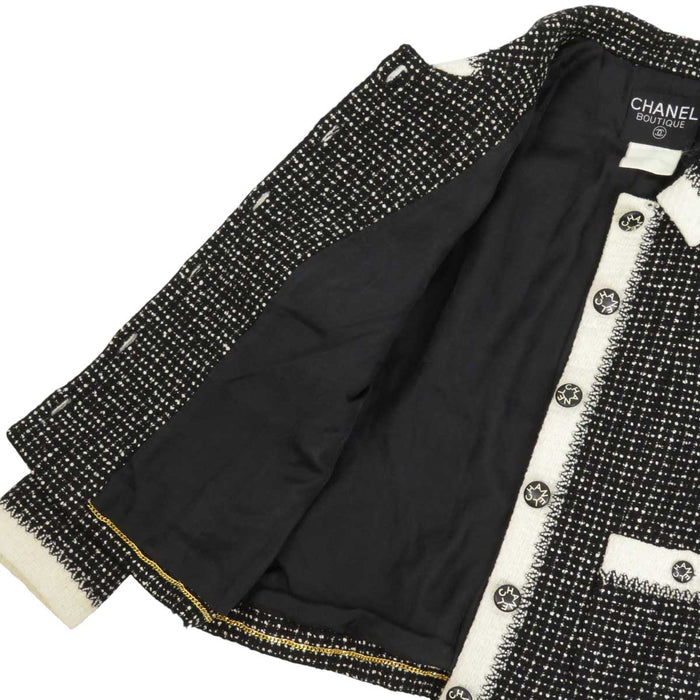 CHANEL 
COCO CC ロゴ ロゴボタン 96C ウール 
ヴィンテージ ツイード セットアップ