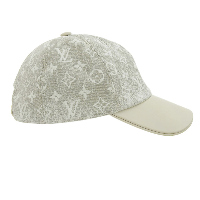 LOUIS VUITTON 
LV レザー 
モノグラム ジャカード デニム キャップ