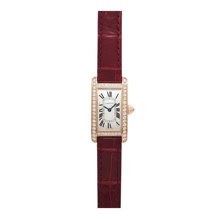 CARTIER 
坦克美洲SM 鑽石錶圈