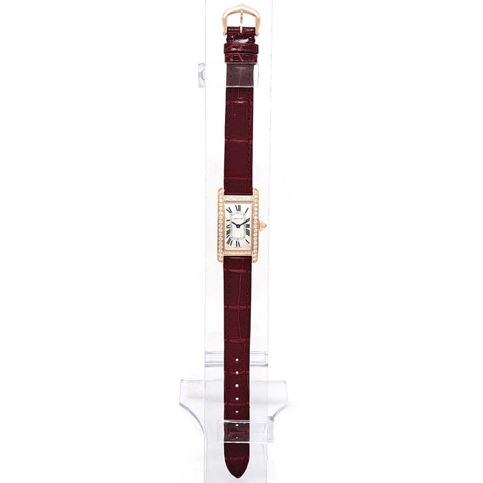 CARTIER 
坦克美洲SM 鑽石錶圈