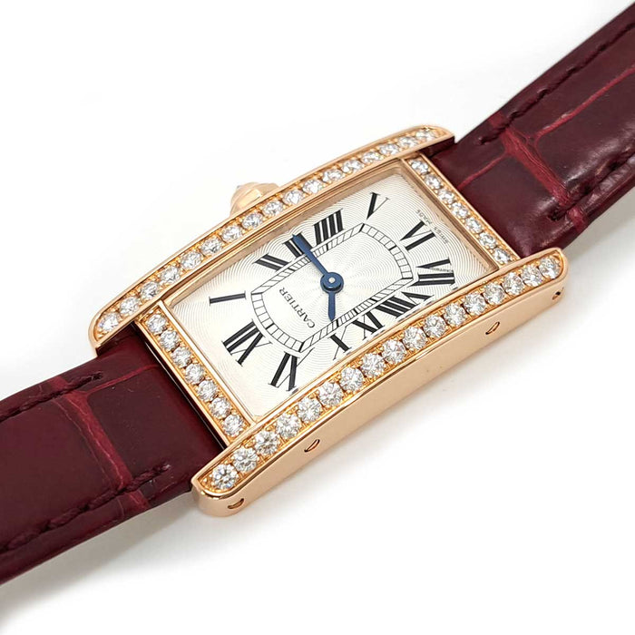 CARTIER 
坦克美洲SM 鑽石錶圈