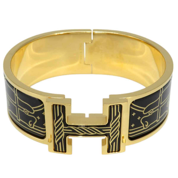 ERMETE 
Bracciale in smalto grande GP in metallo dorato giallo 
Clicca CrackH Cadolijou o Fil Bracciale