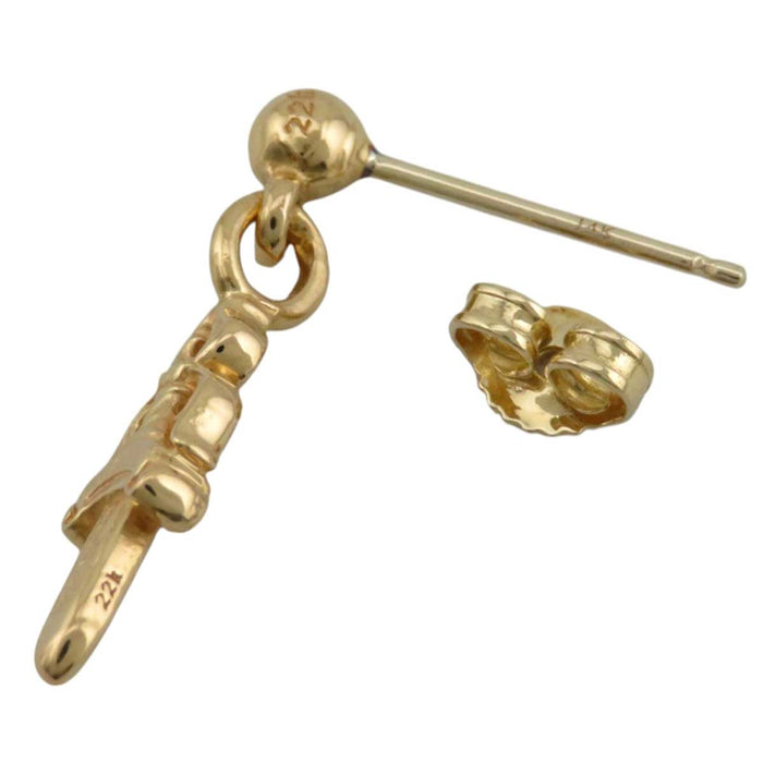 CHROME HEARTS 
22K DRP STCK DGGR CH 
22K Stack Dagger Earring Single Use