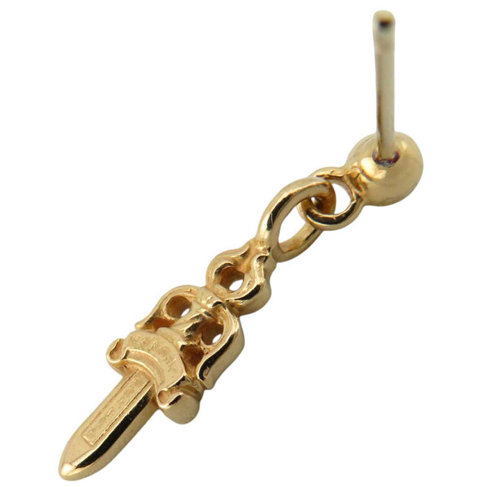 CHROME HEARTS 
22K DRP STCK DGGR CH 
22K Stack Dagger Earring Single Use