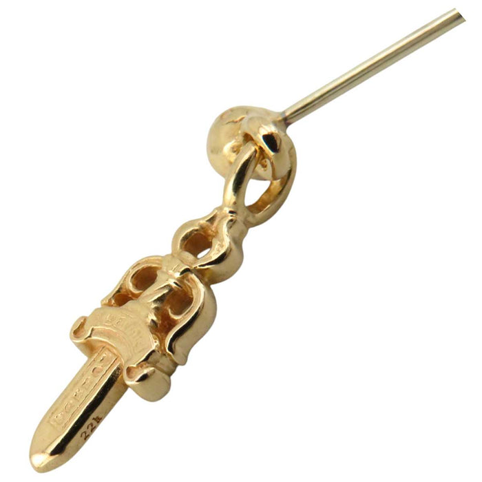 CHROME HEARTS 
22K DRP STCK DGGR CH 
22K Stack Dagger Earring Single Use