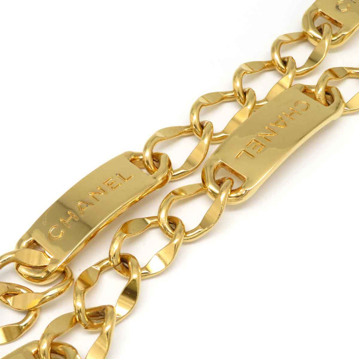 Chanel 
31 RUE CAMBON PARIGI Vintage metallo color oro 
Cintura a catena Coco Mark