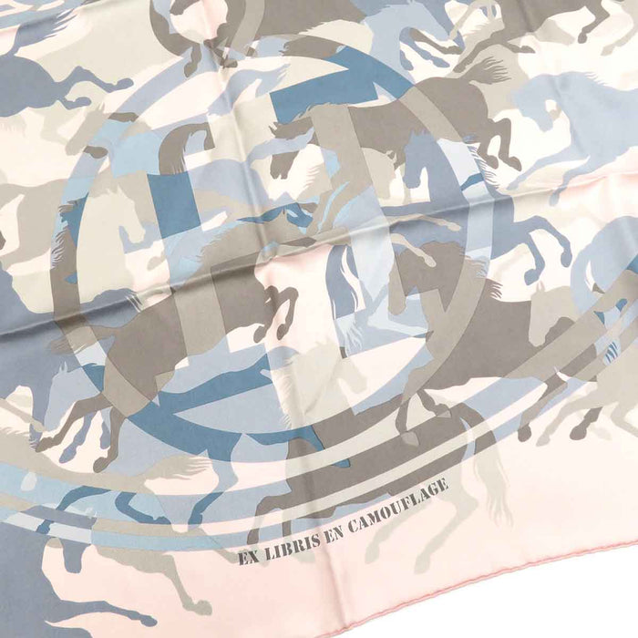 ERMETE 
Exlibris camouflage sciarpa grande seta cavallo 
'Kare 90 EX LIBRIS IN CAMOUFLAGE'