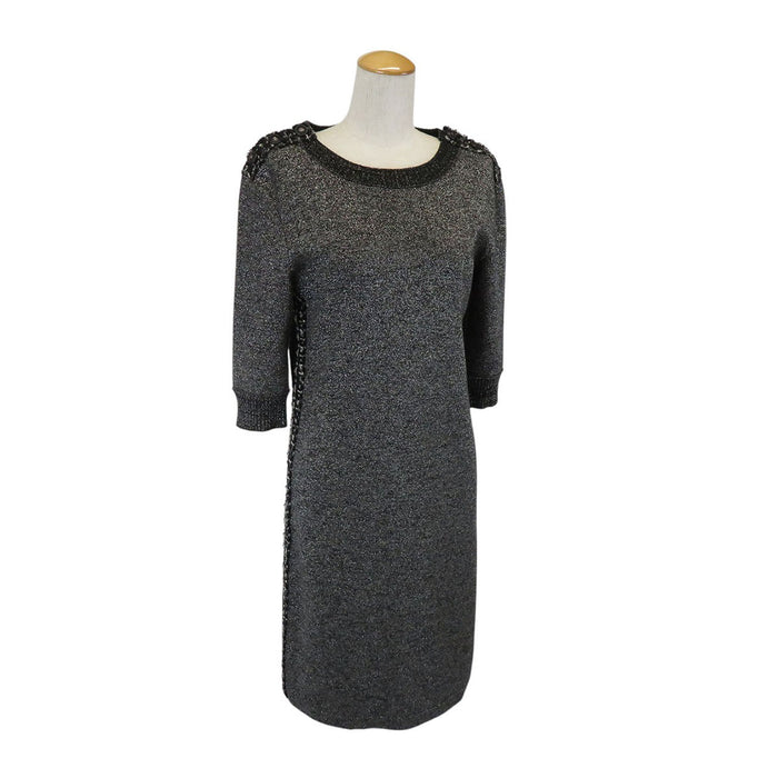 CHANEL 
Tweed COCO Coco Button Half Sleeve MD256 
Cocomark Lame Knit Dress