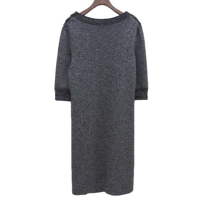 CHANEL 
Tweed COCO Coco Button Half Sleeve MD256 
Cocomark Lame Knit Dress