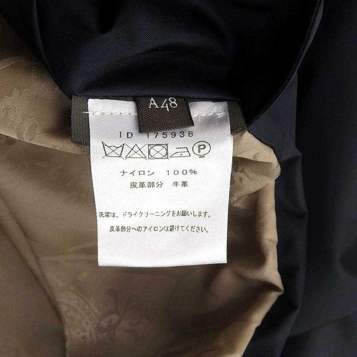 Berluti 
Logo Zip Up Hood Leather 
Scrit Calligraphy Nylon Jacket