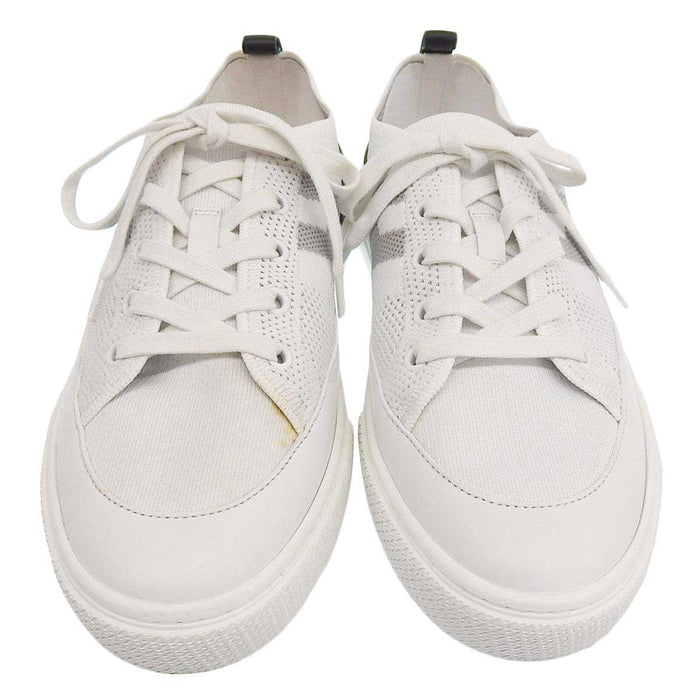 HERMES 
H logo 
Deep Fabric Leather Sneakers
