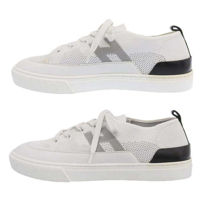HERMES 
H logo 
Deep Fabric Leather Sneakers