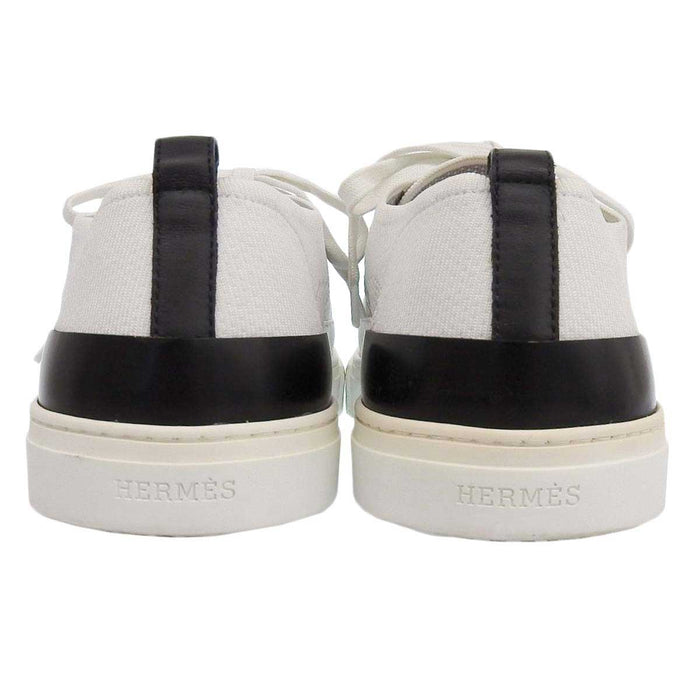 HERMES 
H logo 
Deep Fabric Leather Sneakers