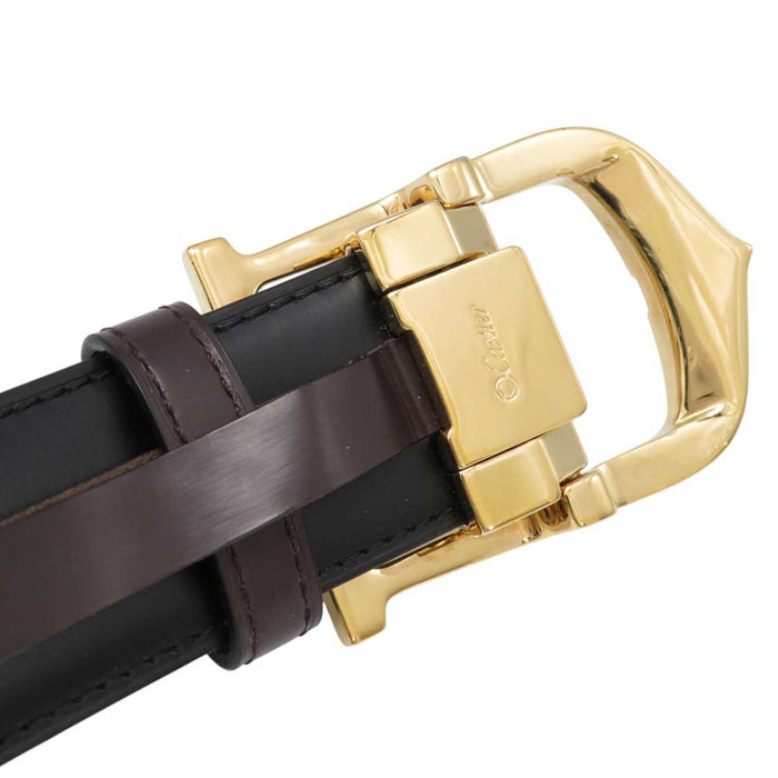 CARTIER 
C buckle in gold-colored metal 
C Aronge Reversible Leather Belt 30MM