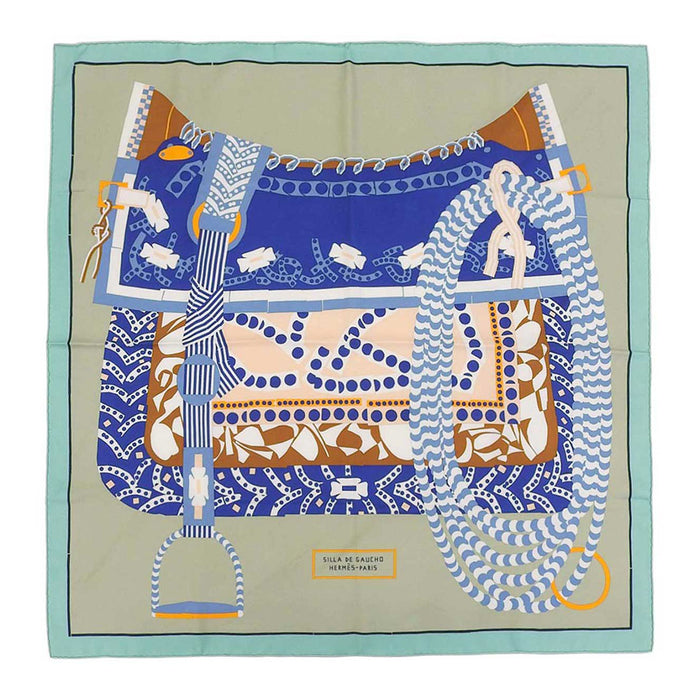HERMES 
Silk Large 
'Kare 90 Gaucho Saddle Scarf'