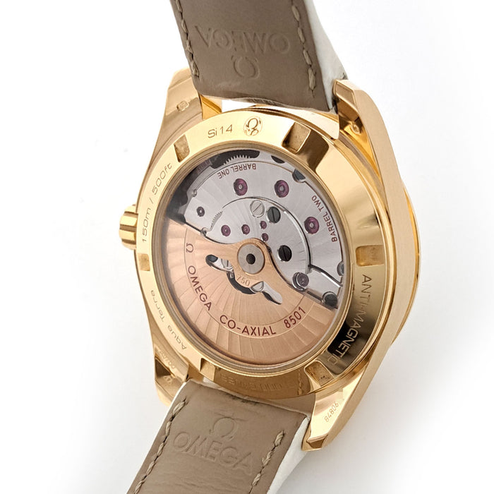 OMÉGA 
Seamaster Aqua Terra lunette en diamant cadran nacre 
Boîte avec garantie