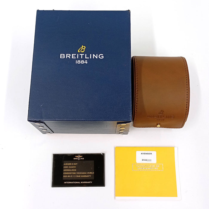 BREITLING 
Avenger II GMT Date 
With box and warranty card Avenger 2