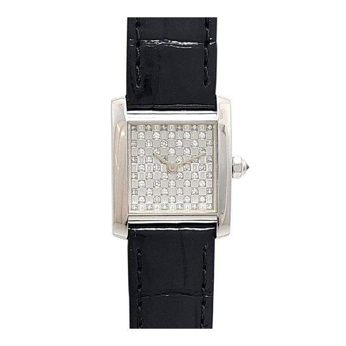 CARTIER 
坦克法式 SM 鋪鑲鑽石錶盤系列