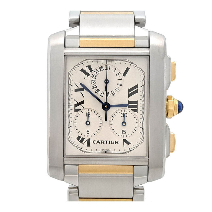 CARTIER
Tank Française XL Chronograph
Overhauled by Cartier with box and warranty card