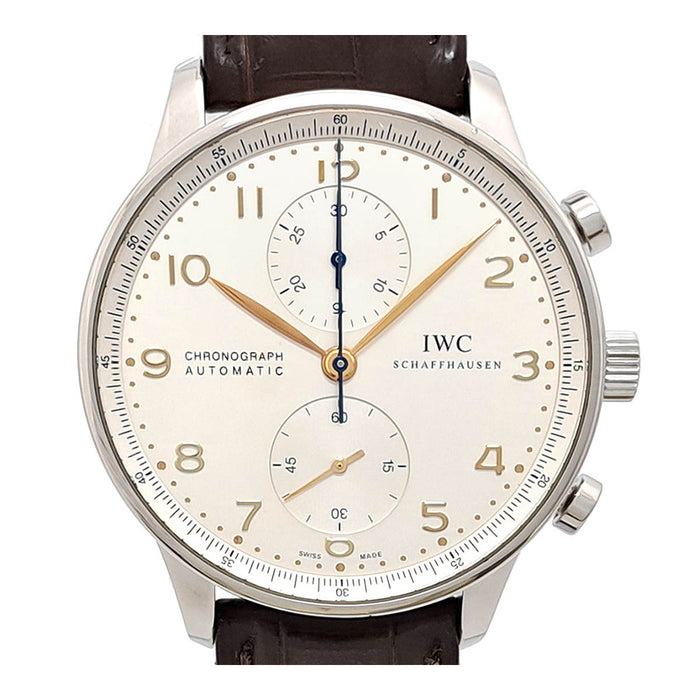 IWC 
Portuguese Chronograph Overhauled 
With box and warranty card, serviced