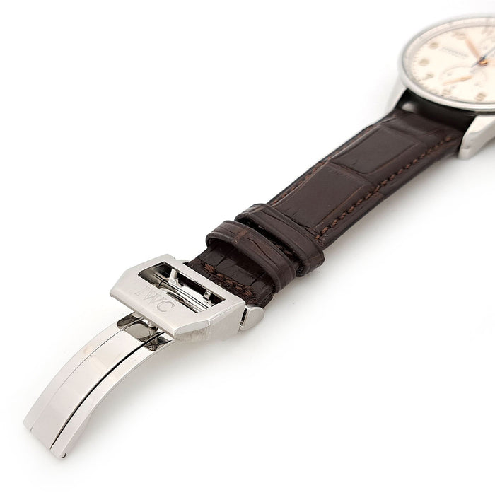 IWC 
Portuguese Chronograph Overhauled 
With box and warranty card, serviced