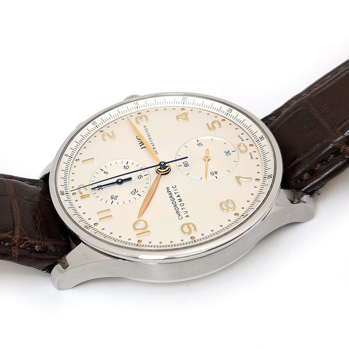 IWC 
Portuguese Chronograph Overhauled 
With box and warranty card, serviced