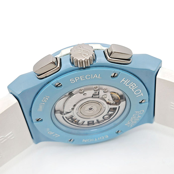 HUBLOT
Classic Aero Fusion Chronograph Light Blue Ceramic
With Box and Warranty Card