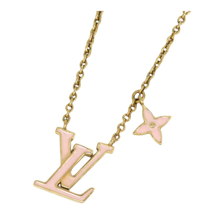 LOUIS VUITTON 
イニシャル モノグラム フラワー ゴールドカラーメタル 
LV アイコニック エナメル ネックレス
