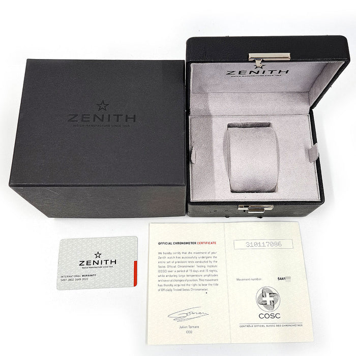 ZENITH 
Chronomaster El Primero Open 
Box with warranty