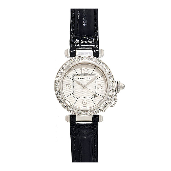 CARTIER 
Pasha 鑽石錶圈 
附盒及保卡