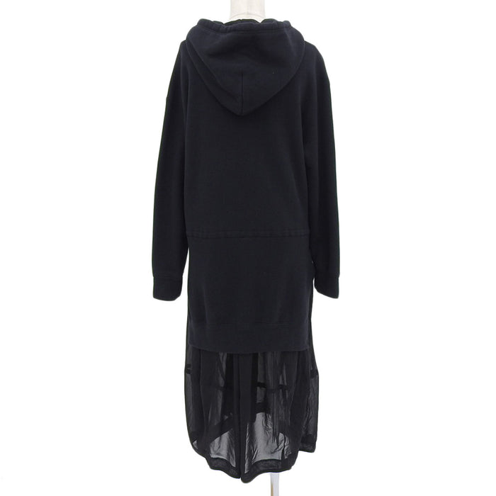 COMME des GARCONS 
チュール フーディ 
スウェット ハイブリッド ワンピース 
ブラックコムデギャルソン