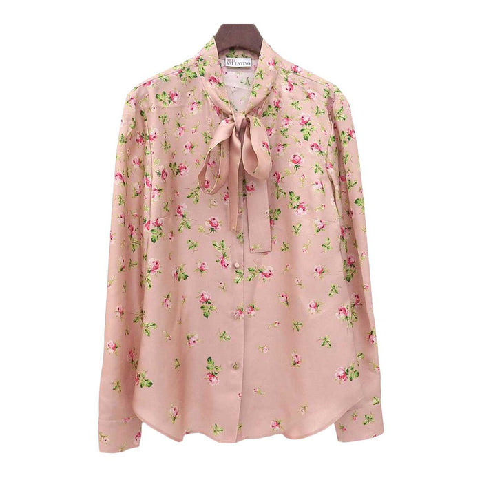 VALENTINO 
RED VALENTINO Ribbon 
Silk blouse with flower bow tie 
Red Valentino