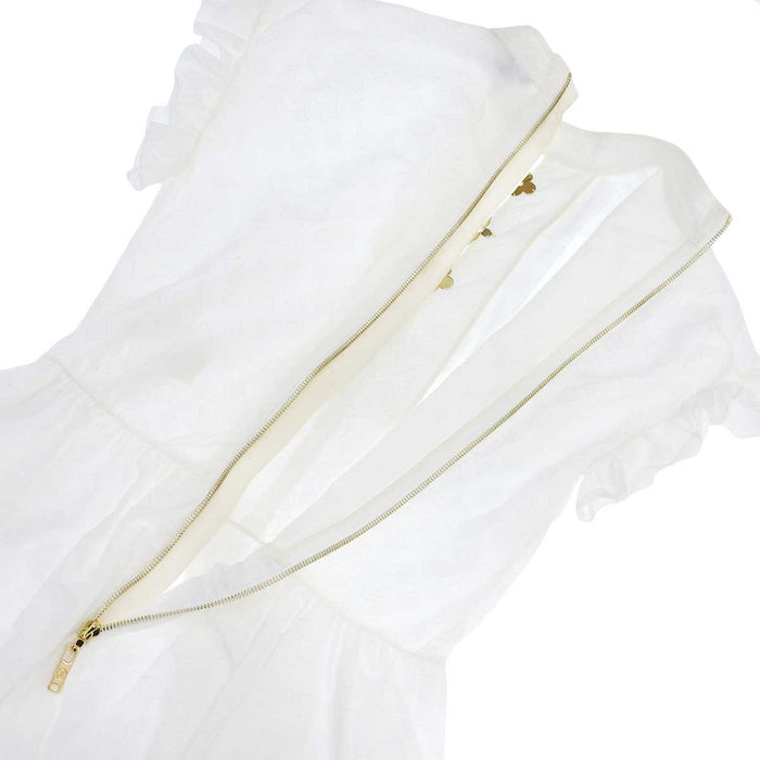 LOUIS VUITTON 
LV Ruffle French Sleeve 
Monogram Jacquard Cotton Dress