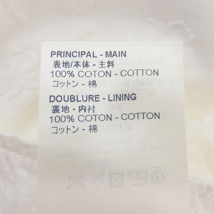 LOUIS VUITTON 
LV Ruffle French Sleeve 
Monogram Jacquard Cotton Dress