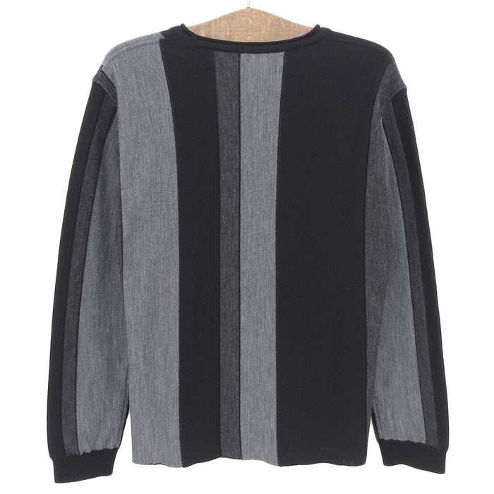 ISSEY MIYAKE 
ラウンドネック 
ストライプ ロングスリーブ ニット