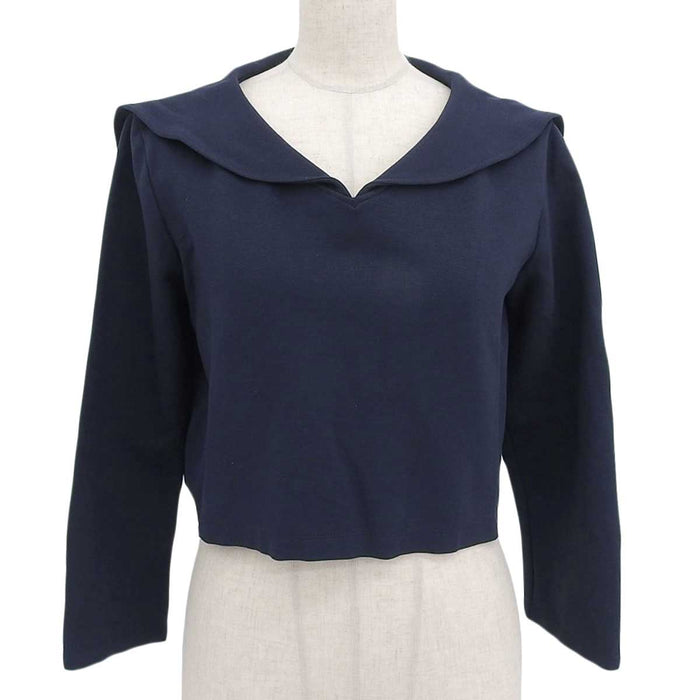 FOXEY 
Logo embroidery 
Venezia sailor collar cut and sewn top