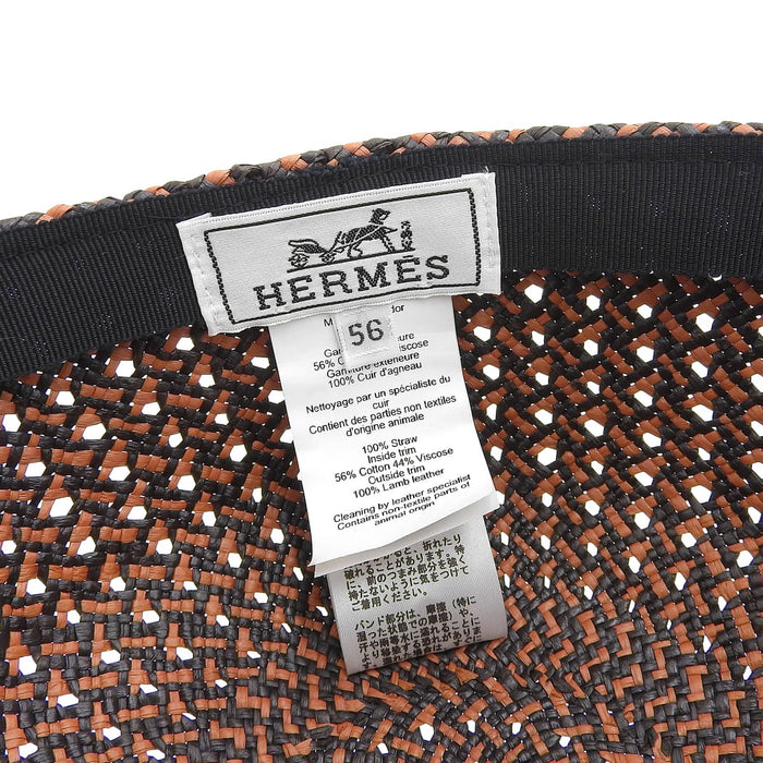 HERMES 
セリエボタン 麦わら 
タンザニア ストロー キャップ