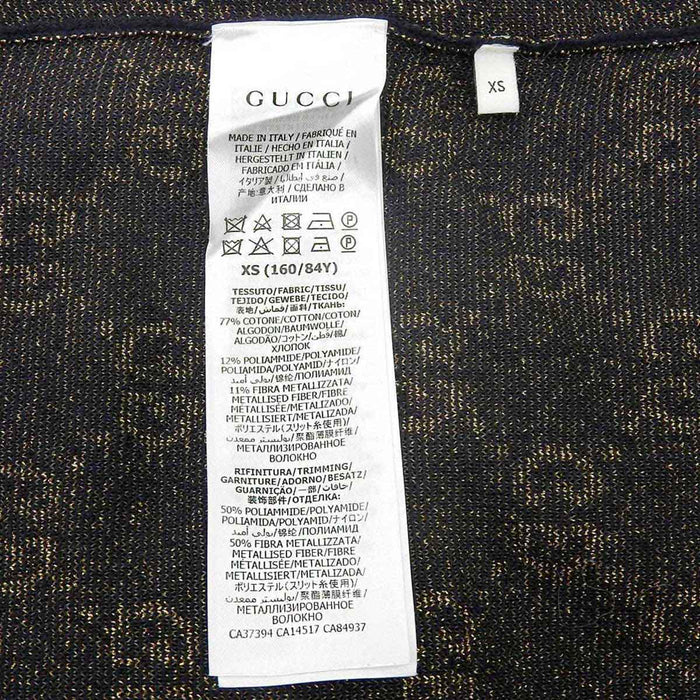 GUCCI 
Logo All-over print Half sleeve 
GG glitter knit
