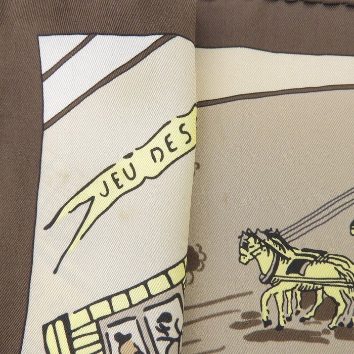 HERMES 
オムニバスと白い貴婦人のゲーム シルク スカーフ 
カレ70 JEU DES OMNIBUS ET DAMES BLANCHES