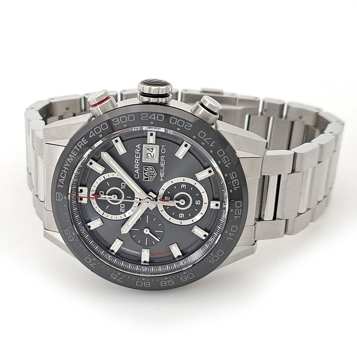 TAG HEUER 
カレラ ホイヤー01 クロノグラフ デイト 
箱ギャラ付